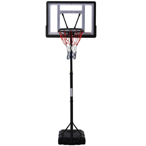 Rootz Height Adjustable Basketball Hoop - Standing Hoop - Performance Base - Unbreakable Backboard - 83cm x 59cm x 203-258cm