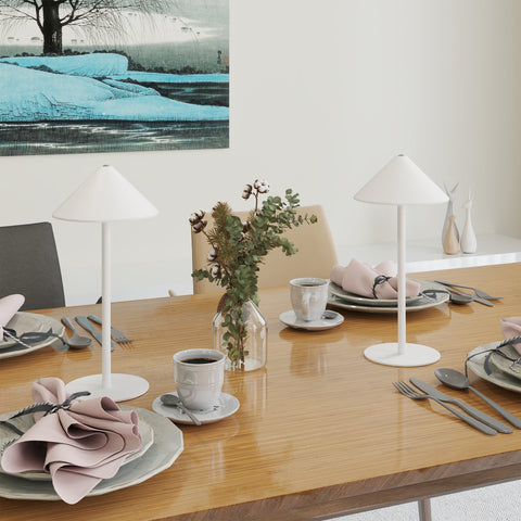 Rootz LED Bedside Lamp - Desk Lamp - Touch Light - Rechargeable Metal - USB Cable - Ø15 x 31.5H cm