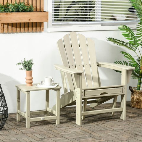 Rootz Folding Deck Chair Set with Footstool and Side Table - Patio Lounge Chair - Garden Armchair - Durable HDPE - Ultimate Comfort - Convenient Side Table - 78cm x 135cm x 95cm - Brown