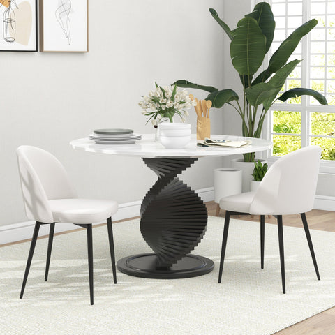 Rootz Set of 2 Dining Room Chairs - Scandinavian Kitchen Chairs - Velvet Padded Seats - Optimal Comfort - 49cm x 50cm x 77cm