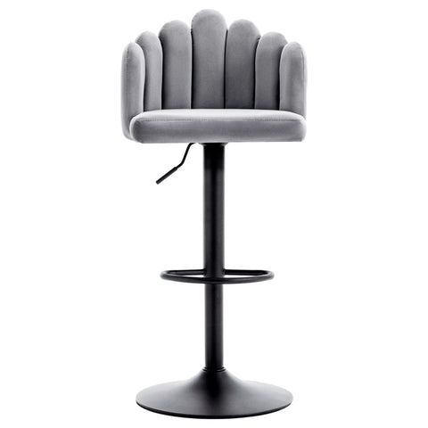 Rootz Set of 2 Velvet Bar Chairs - Bistro Stools - Ergonomic Seating - 360° Rotatable - 56cm x 41cm x 88-108cm