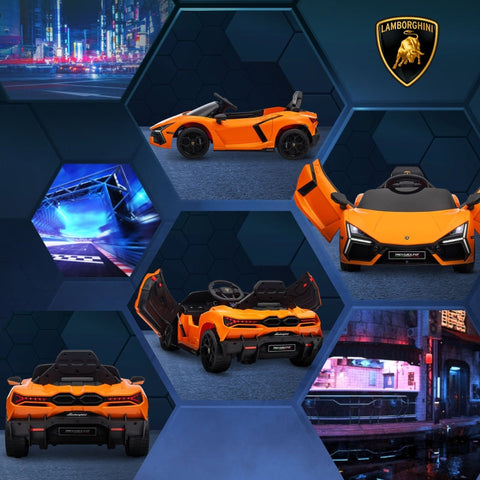 Rootz Children's Electric Car - 12V Lamborghini Revuelto - Kids Ride-On - Four-Wheel Suspension - 105cm x 60cm x 40cm