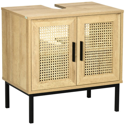 Rootz kleankin Boho badkamermeubel - stijlvolle opbergoplossing - functionele wastafelkast - modern boho-ontwerp - duurzaam hout - 60 cm x 39 cm x 60 cm