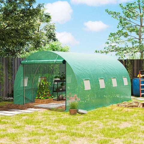 Rootz Walk-In Greenhouse - Poly Tunnel - Plant Tent - Extend Growing Season - 398cm x 298cm x 198cm
