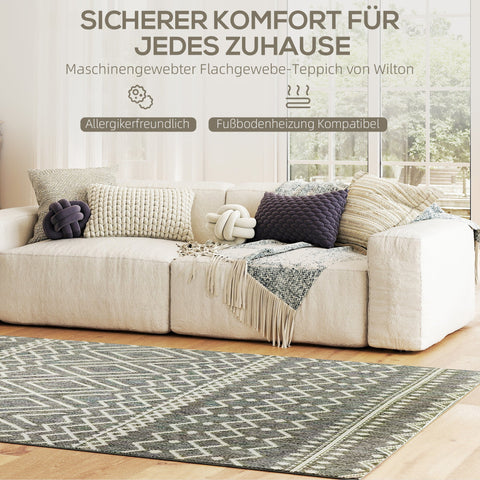Rootz Indoor Outdoor Carpet - Boho Rug - Geometric Mat - Easy to Clean - 200cm x 140cm x 0.5cm