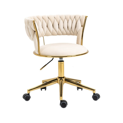 Rootz Velvet Office Chair - Ergonomic Chair - Swivel Chair - Comfortable & Stylish - 62L x 62W x 67H cm