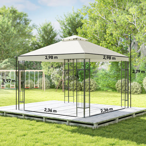 Rootz Garden Pavilion - Gazebo - Outdoor Canopy - UV30+ Protection - 3x3m - White