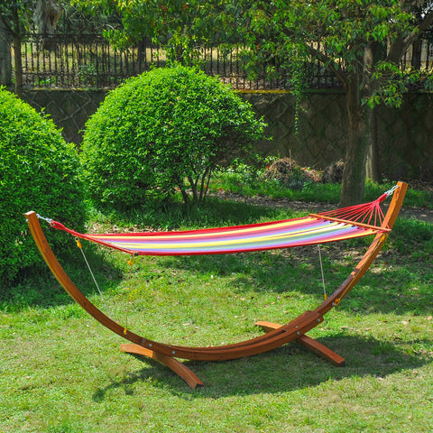 Rootz Garden Hammock with Wood Frame - Hammock with Stand - Outdoor Hammock - Elegant & Safe - 320x118x120cm