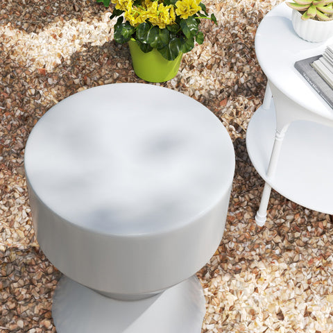 Rootz Ceramic Garden Stool - Outdoor Side Table - Weatherproof Footrest - 120kg Resilient - Ø33 x 45.5cm - Enhance Home & Garden Decor