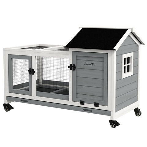 Rootz Small Animal Stable - Dwarf Rabbit House - Guinea Pig Cage - Easy Mobility - 108 x 58 x 73.5 cm