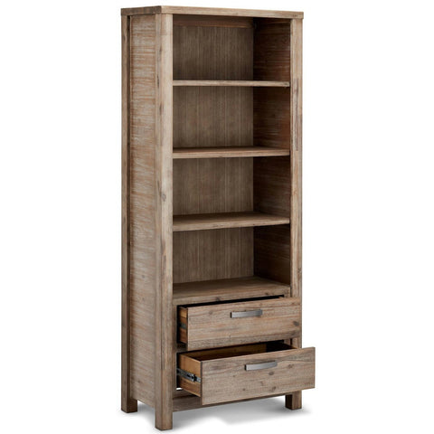 Rootz Bookcase - Storage Shelf - Display Cabinet - Solid Acacia Wood and MDF - Elegant Design - Ample Storage - Durable Construction - 80cm x 40cm x 200cm