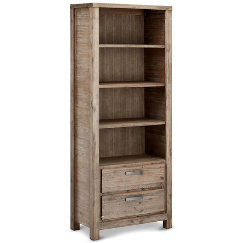 Rootz Bookcase - Storage Shelf - Display Cabinet - Solid Acacia Wood and MDF - Elegant Design - Ample Storage - Durable Construction - 80cm x 40cm x 200cm