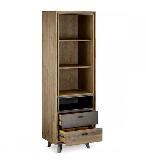 Rootz Boekenkast - Opbergplank - Vitrinekast - Massief acaciahout - Duurzaam en stevig - Elegant ontwerp - Eenvoudig onderhoud - 60 cm x 40 cm x 187 cm