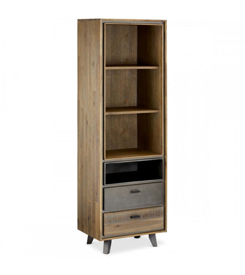 Rootz Boekenkast - Opbergplank - Vitrinekast - Massief acaciahout - Duurzaam en stevig - Elegant ontwerp - Eenvoudig onderhoud - 60 cm x 40 cm x 187 cm