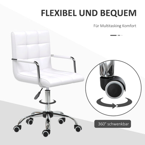 Rootz Office Chair - Swivel Chair - Ergonomic Chair - Height Adjustable - Ultimate Comfort - Durable and Sturdy - 52.5cm x 54cm x 84-99cm - White