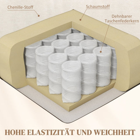 Rootz Recliner Chair - TV Chair - 360° Swivel - Rocking Function - Chenille Fabric - Pocket Spring Padding - 104cm x 100cm x 102cm