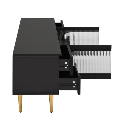 Rootz Lowboard Living Room TV Cabinet - TV Stand - Entertainment Unit - Spacious Storage - 175cm x 35cm x 45cm