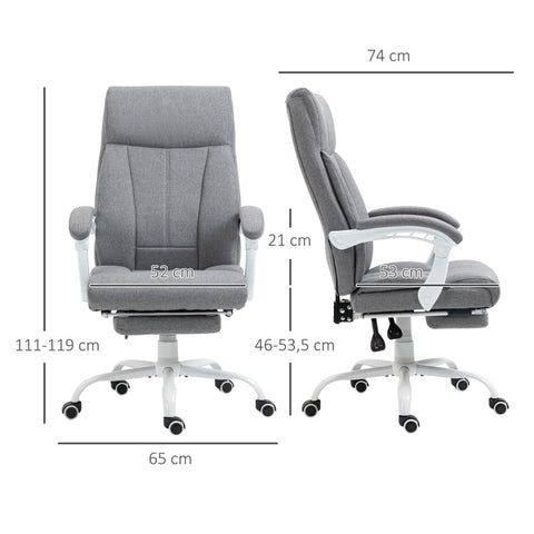 Rootz Office Chair - Desk Chair - Swivel Chair - Skin-Friendly Fabric - Adjustable Height - 65cm x 74cm x 119cm