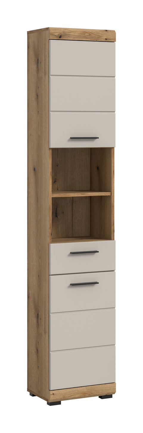 Rootz Tall Cabinet - Storage Unit - Organizing Shelving - Durable MDF -Brown - 37x191x31 cm