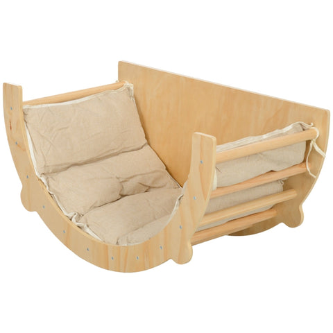 Rootz 3-in-1 Climbing Arch - Play Table - Seesaw - Montessori Inspired - Pine Wood, 90cm x 52cm x 50cm - 50kg Capacity