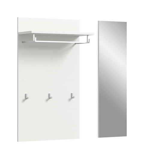 Rootz Panel with Mirror - Wall Shelf - Hallway Organizer - Stylish Storage - 90x106x27 cm