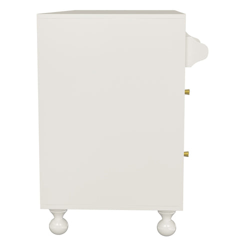 Rootz White Sideboard - Multifunctional Storage Cabinet - Dining Room Cupboard - Anti-Tipping Design - 120cm x 40cm x 75.5cm