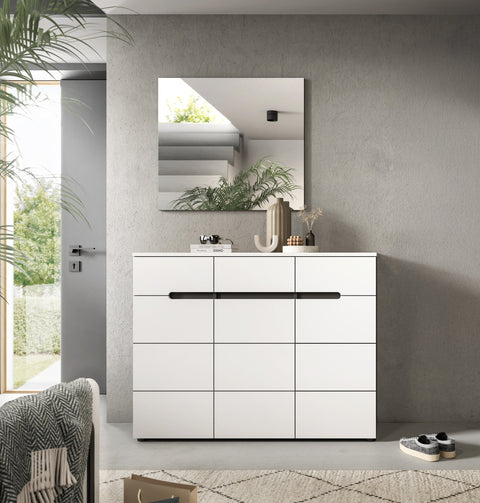 Rootz Shoe Cabinet - Shoe Storage - Footwear Organizer - Easy Maintenance - 120x94x37 cm - White Imitation