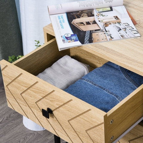 Rootz Bedside Table - Nightstand - Night Dresser - Vertical Design - Ample Storage - Durable Construction - 48cm x 39.5cm x 60cm