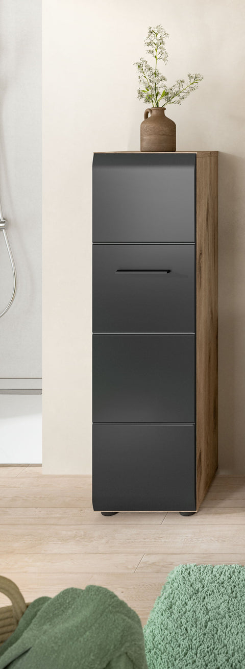 Rootz Storage Unit - Cabinet - Organizer - Versatile Shelves - MDF Front - 30x106x30cm - Black and Brown