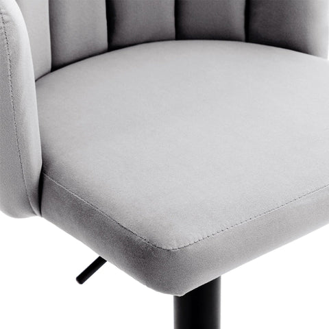 Rootz Set of 2 Velvet Bar Chairs - Bistro Stools - Ergonomic Seating - 360° Rotatable - 56cm x 41cm x 88-108cm