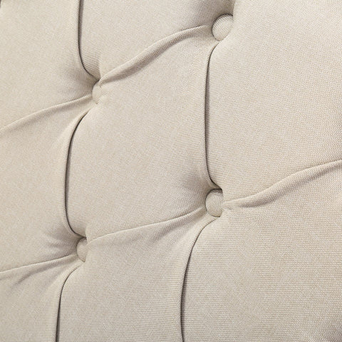 Rootz Upholstered Bed - Height-Adjustable Headboard - Storage Bed - 4 Drawers - Linen - 211.5cm x 160cm x 96.5-108.5cm - Beige