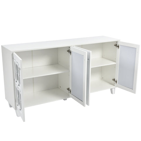 Rootz Mirrored Sideboard - Buffet Cabinet - Storage Cupboard - Elegant Design - 160L x 40W x 84H cm
