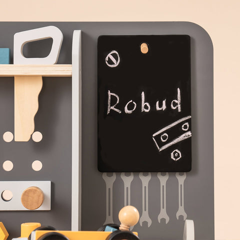 Rootz Wooden Tool Bench for Kids - Toddler Workbench - Children's Tool Set - Educational & Fun - Safe Materials - Complete Tool Set - 61 x 35,5 x 76 cm