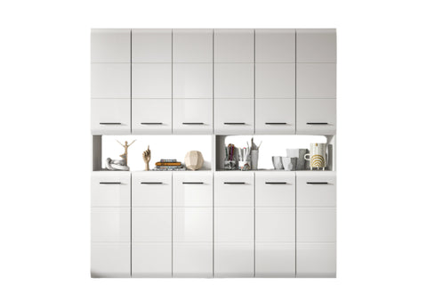 Rootz 2 Piece Bathroom Cabinet Set - Storage Units - Multi-Purpose Cabinets - Timeless Design - 180x185x30 cm
