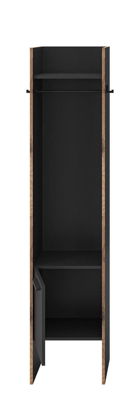 Rootz Wardrobe - Closet - Storage Unit - Black - 90kg Seat Capacity - 42x189x37cm