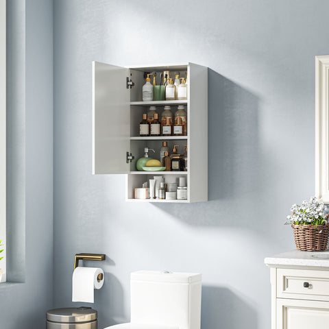 Rootz Wall-Mounted Bathroom Cabinet - Wall Cabinet - Adjustable Shelves - Maximize Storage - 40cm x 27cm x 77cm