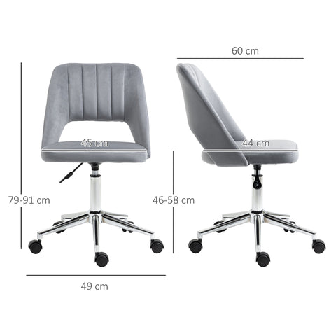 Rootz Height Adjustable Desk Chair - Swivel Office Chair - Work Chair - Ergonomic Comfort - 49 x 60 x 79-91 cm, Dark Gray