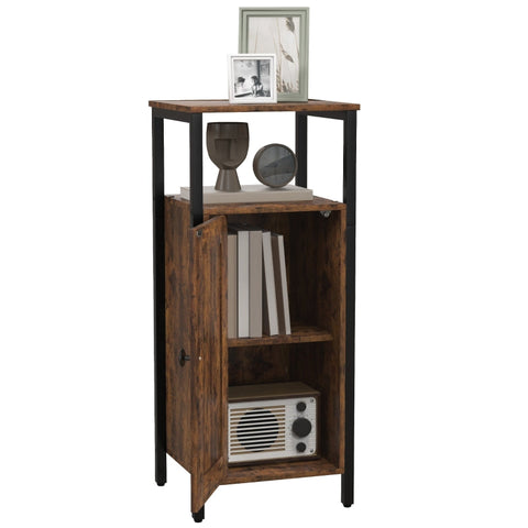 Rootz Side Table - Bedside Table - Industrial Style Cabinet - Adjustable Storage - 34cm x 30cm x 80cm