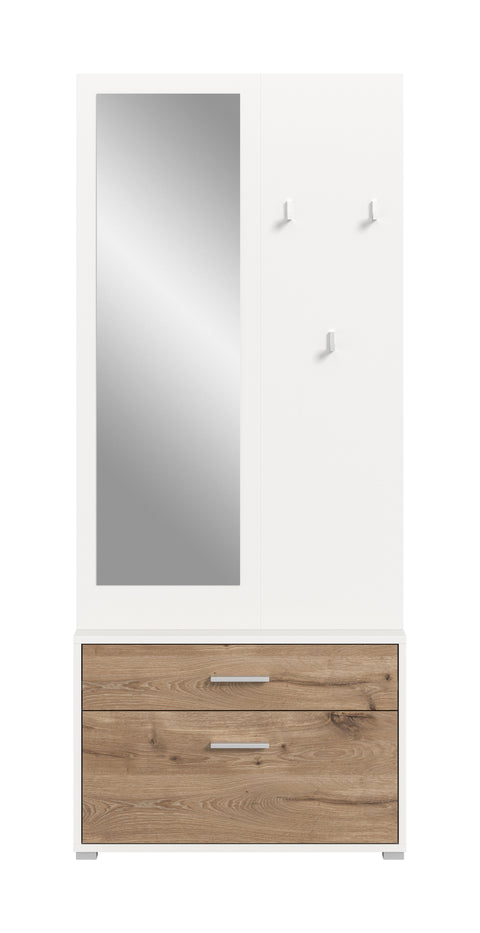 Rootz Wardrobe Combination - Closet Organizer - Space-Saving Storage - Easy-Care Surface - 80cm x 190cm x 38cm