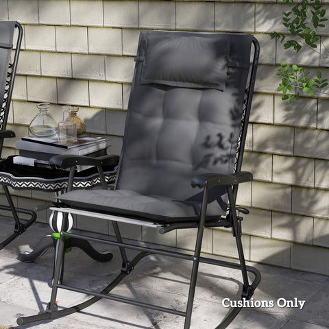 Rootz 2 Piece Sun Lounger Set - Garden Lounger Cushions - Upholstered Pads - Water-Repellent, Fade-Resistant - 50x116x5 cm -  Grey