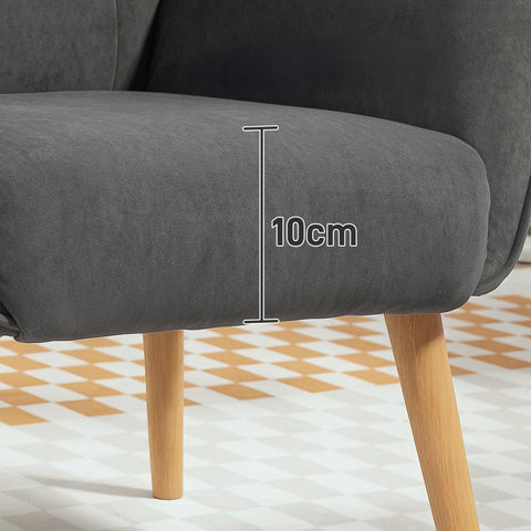 Rootz Upholstered Armchair - Living Room Chair - Reading Chair - Velvet Comfort - 66W x 75D x 100H cm - Supports up to 120 kg