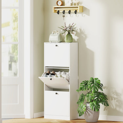 Rootz Shoe Cabinet - Footwear Organizer - Shoe Storage Unit - Space-Saving Design - 47cm x 26cm x 120cm