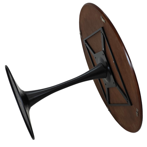 Rootz Modern Round Dining Table - Patchwork Table Plates - Metal Base - Durable & Stylish - 120 cm x 120 cm x 75 cm