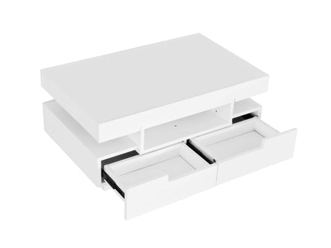 Rootz Coffee Table - Living Room Table - LED Table - High Gloss Luxury Look - 80L x 50W x 36H cm