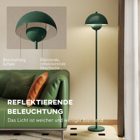 Rootz Floor Lamp - Standing Light - Elegant Illumination - Steel & Green Finish - Long Cable - Ø30 x 155 cm