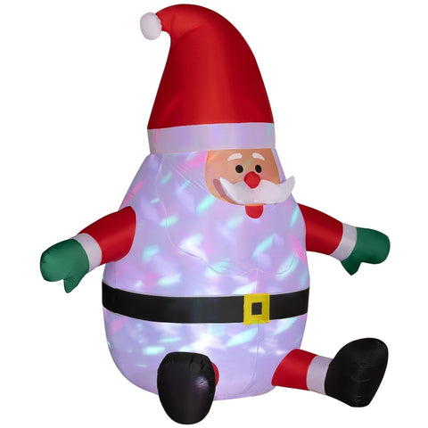 Rootz Inflatable Santa Claus Decoration - Christmas Decor - LED Rotating Light - Polyester - 184cm x 125cm x 183cm