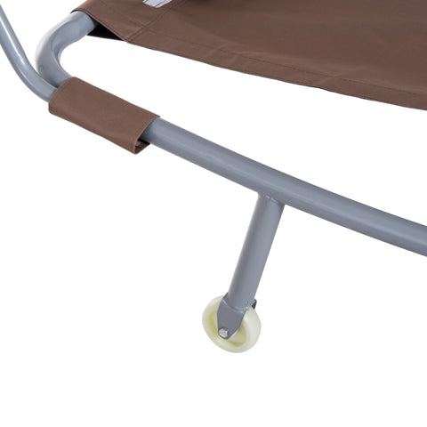 Rootz Double Sun Lounger with Roof - Outdoor Recliner - Rollable Steel Bed - UV Protection - 200cm x 170cm x 130cm