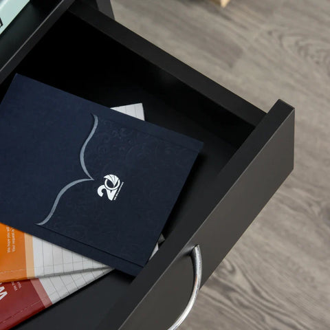 Rootz Roll Container -  Drawer Container - 1 Compartment - Filing Cabinet - 1 Shelf - 1 Drawer - Chipboard - Metal - Black - 40 Cm X 3 Cm X 60 Cm