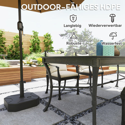 Rootz Parasol Stand - Umbrella Holder - Fillable Base - Reliable Stability - 45cm x 45cm x 25cm