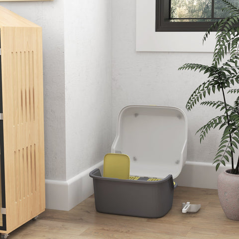 Rootz Cat Litter Box with Lid - Lockable & Easy to Clean - Covered - 50cm x 50cm x 39cm